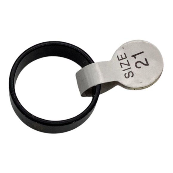 Black Stainless Steel Ring Silver Sunburst Design Unisex Size 10 Band - Picture 5 of 9